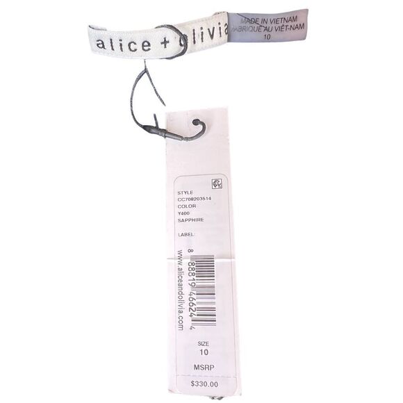 Alice + Olivia Niko Cold Shoulder Blue Saphire Dress Size 10 NWT - Picture 4 of 5